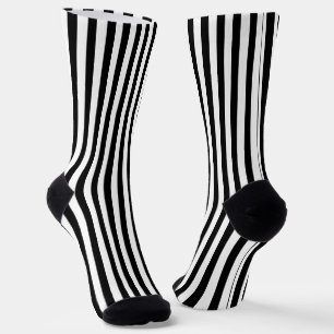 Stilvolle schwarze und weiße Streifen-Dekorationss Socken