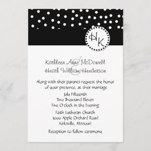 Stilvolle Schwarzweiss-Hochzeits-Einladung Einladung