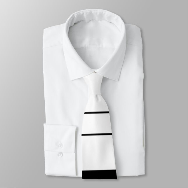 Stilvolle Schwarzweiss-Streifen-Krawatte Krawatte (Gebunden)