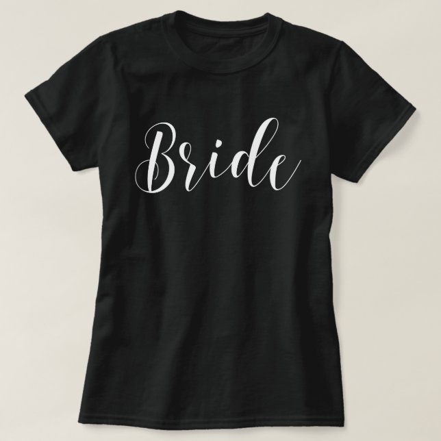 Stilvolle Script Bride T-Shirt (Design vorne)