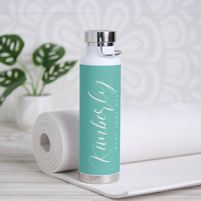 Stilvolle Script EDITABLE FARBE Water Flasche (Yoga)