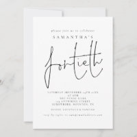 Stilvolle Script-Fortieth Birthday Party