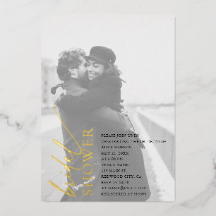 Stilvolle Script Foto Brautparty Einladung