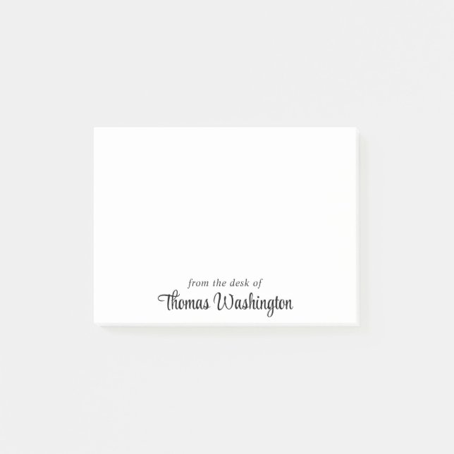 Stilvolle Script Monogram Post-it Klebezettel (Vorderseite)