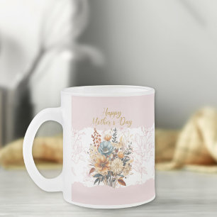 Stilvolle Script Mother's Day Pink Floral Mattglastasse