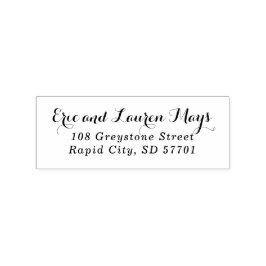 Stilvolle Script-Rücksendeadresse-Briefmarke Gummistempel