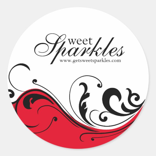 Stilvolle Scroll Packaging Stickers (Vorderseite)