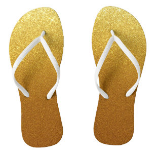 Stilvolle Shimmering Gold Glitzer & Glam Flip Flops