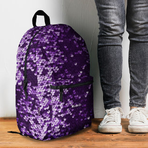 Stilvolle Shinny Luxury Lila Sequins Girly Modern Bedruckter Rucksack