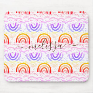 Stilvolle Signature Ombre Regenbogen Muster Mousepad