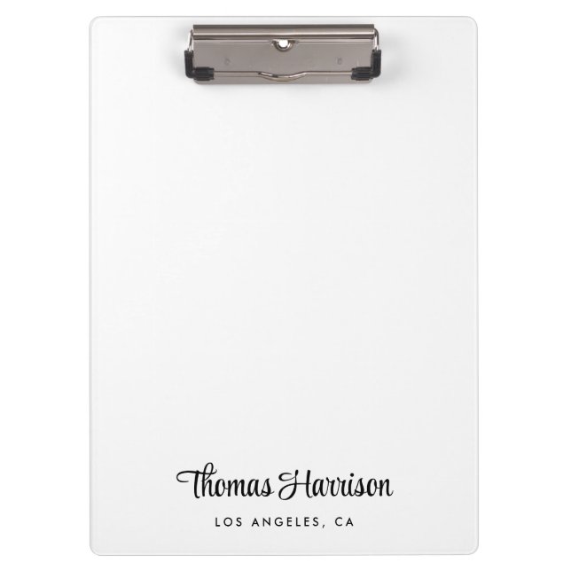 Stilvolle Signature-Script-Monogramm Klemmbrett (Vorderseite)