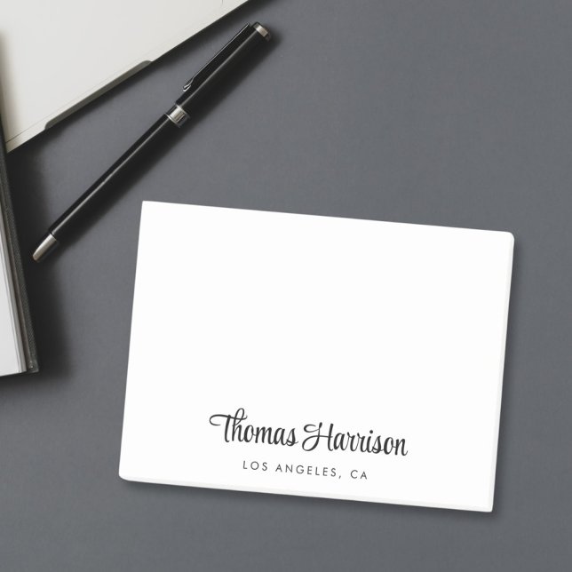 Stilvolle Signature-Script-Monogramm Post-it Klebezettel (Empower your name in our signature script as your logo and brand identity)