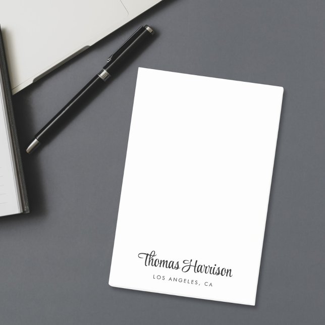 Stilvolle Signature-Script-Monogramm Post-it Klebezettel (Empower your name in our signature script as your logo and brand identity)