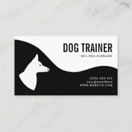 Stilvolle Silhouette Dog Trainer für Schwarze & We Visitenkarte