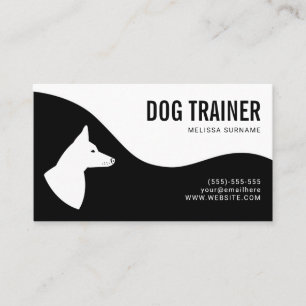 Stilvolle Silhouette Dog Trainer für Schwarze & We Visitenkarte