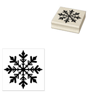 Stilvolle Silhouette in Form einer Winter-Schneefl Gummistempel