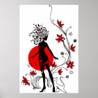 Stilvolle Silhouette mit hübscher Frau