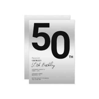 Stilvolle Silver 50. Geburtstagsparty Einladung