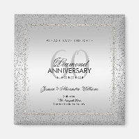 Stilvolle Silver Confetti 60. Hochzeit speichern S