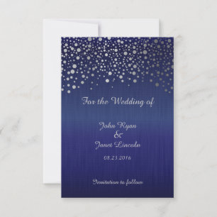 Stilvolle Silver Confetti Dots   Sapphire Blue Save The Date