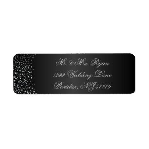 Stilvolle Silver Confetti Dots Sheen Black