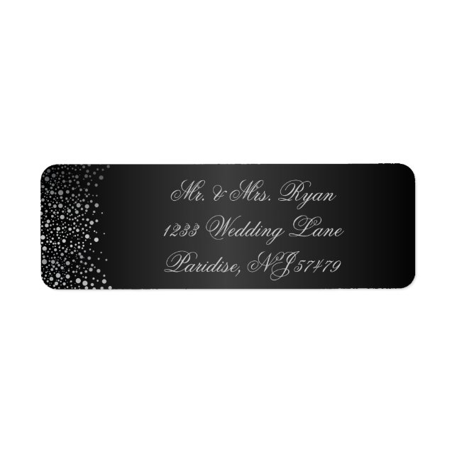 Stilvolle Silver Confetti Dots | Sheen Black (Vorne)