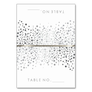 Stilvolle Silver Confetti Dots   Zeltkarten Tischnummer