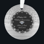 Stilvolle Silver Diamonds 50. Hochzeitstag Ornament<br><div class="desc">Elegante stilvolle silberne Diamanten 50. Hochzeitstag Schmuck.</div>