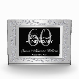 Stilvolle Silver Diamonds 60. Hochzeitstag Fotoblock