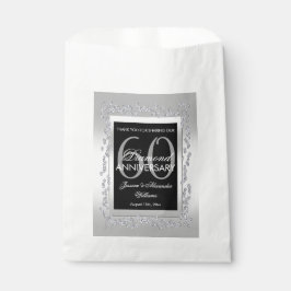 Stilvolle Silver Diamonds 60. Hochzeitstag Geschenktütchen