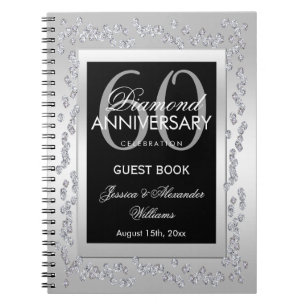 Stilvolle Silver Diamonds 60. Hochzeitstag Notizblock
