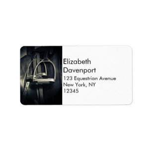 Stilvolle Silver Stirrups auf English Riding Saddl Adressaufkleber