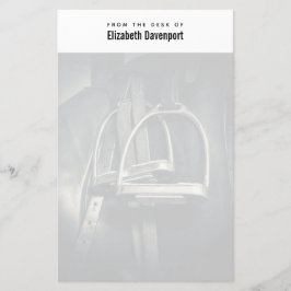 Stilvolle Silver Stirrups auf English Riding Saddl Briefpapier