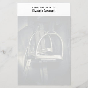 Stilvolle Silver Stirrups auf English Riding Saddl Briefpapier