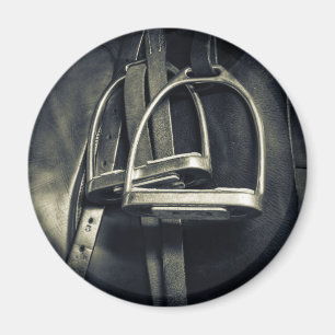 Stilvolle Silver Stirrups auf English Riding Saddl Magnet