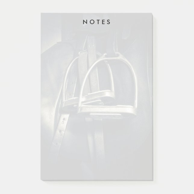Stilvolle Silver Stirrups auf English Riding Saddl Post-it Klebezettel (Vorderseite)