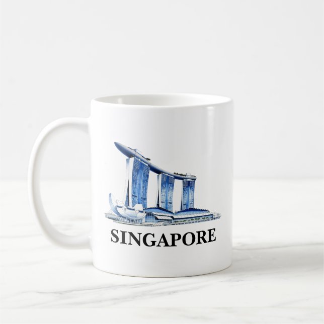 Stilvolle Singapore Skyline Travel Kaffeetasse (Links)