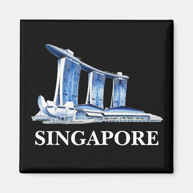 Stilvolle Singapore Travel Magnet (Vorne)