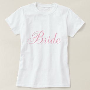 Stilvolle Skript-Rosa-Braut T-Shirt