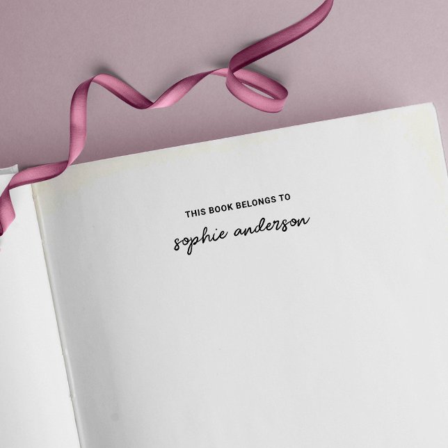 Stilvolle Skriptbezeichnung Dieses Buch gehört Permastempel (Von Creator hochgeladen)