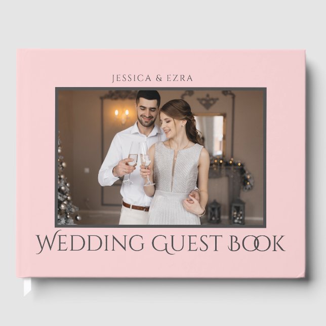 Stilvolle Skripte, dunkelgrau und Gold | FOTO Gästebuch (Vorderseite)