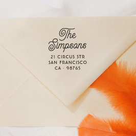 Stilvolle Skriptfamilie Name & Rücksendeadresse Permastempel