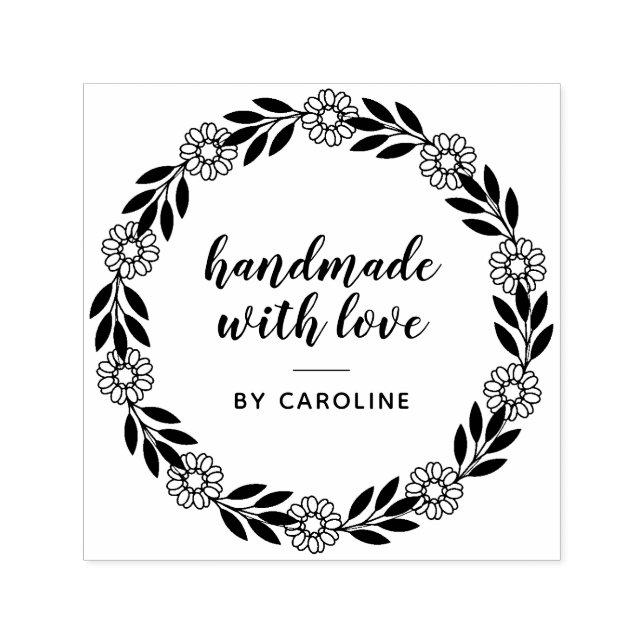 stilvolle Skriptkranz handgefertigte selbstfarbige Permastempel (Design)