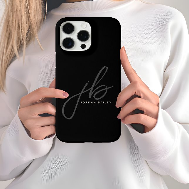 Stilvolle Skriptmonogramm-Initialen und Name Case-Mate iPhone Hülle (Von Creator hochgeladen)