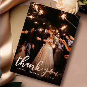Stilvolle SkriptWedding Vielen Dank für die Einlad Folieneinladung