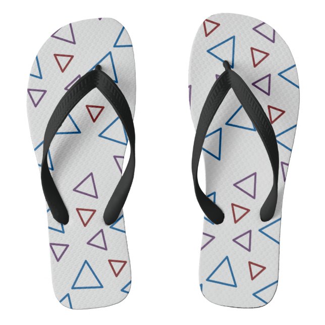 Stilvolle Slippers mit mehrfarbigen Dreiecken Flip Flops (Fußbett)