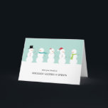 Stilvolle Snowmen Business/Corporate Holiday Card Feiertagskarte<br><div class="desc">Freuen Sie sich in dieser Urlaubssaison auf die schicken und stilvollen Urlaubskarten von Orange Pulp Design. Die Hintergrundfarbe kann online angepasst werden,  oder besuchen Sie orangepulpdesign.com für weitere verfügbare Farben. Auf Anfrage können Sie auch Farben und passende Artikel auswählen. Bitte kontaktieren Sie uns für Hilfe.</div>