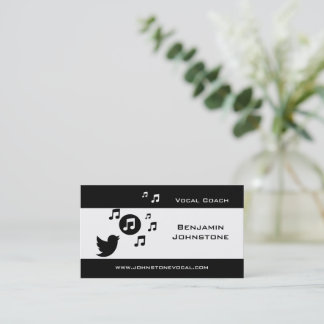 Stilvolle Songbird Black and White Personalisiert Visitenkarte