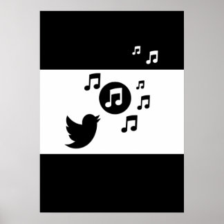 Stilvolle Songbird Black and White Poster