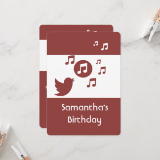 Stilvolle Songbird Musiknote Geburtstagsparty Einladung